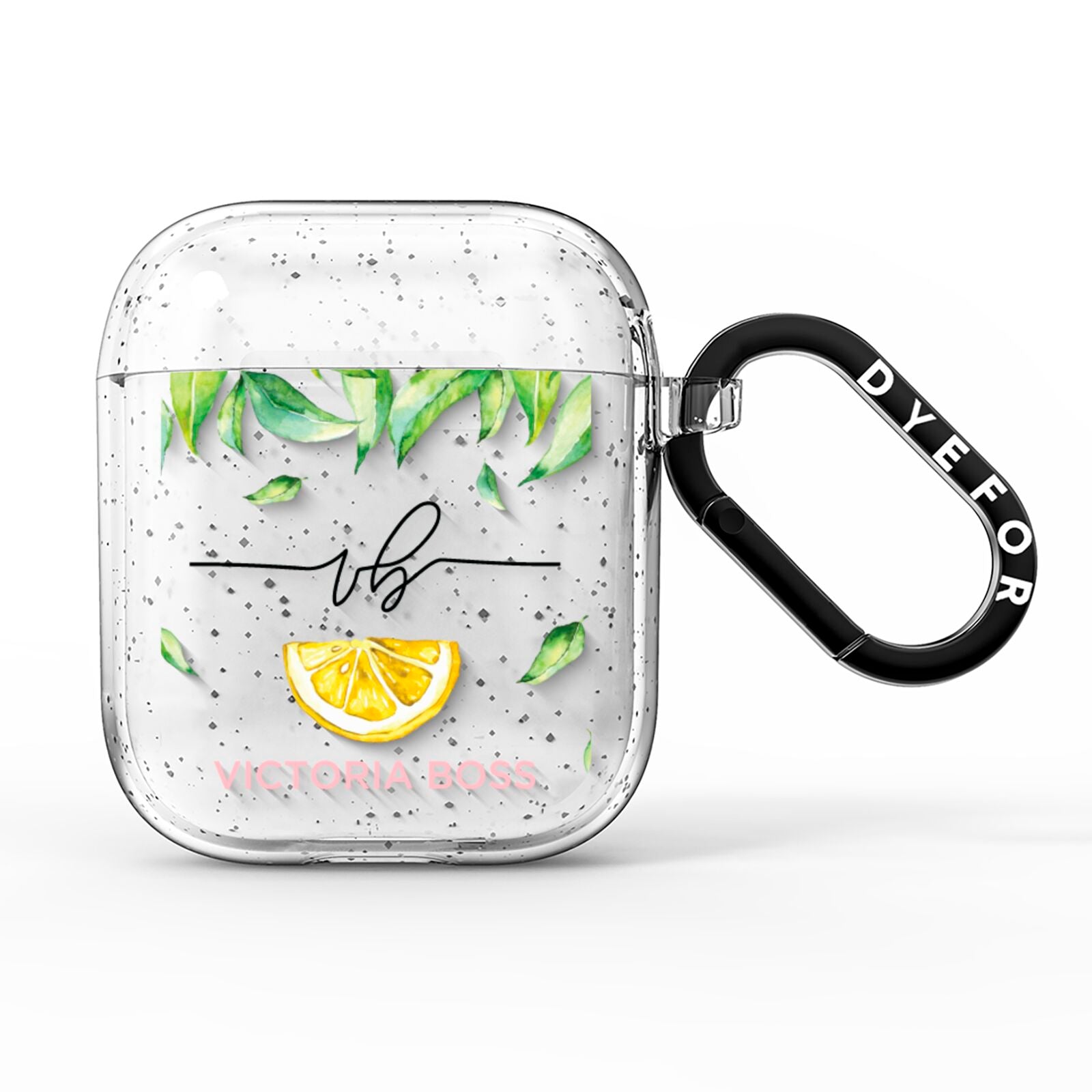 Personalised Lemon Wedge AirPods Glitter Case