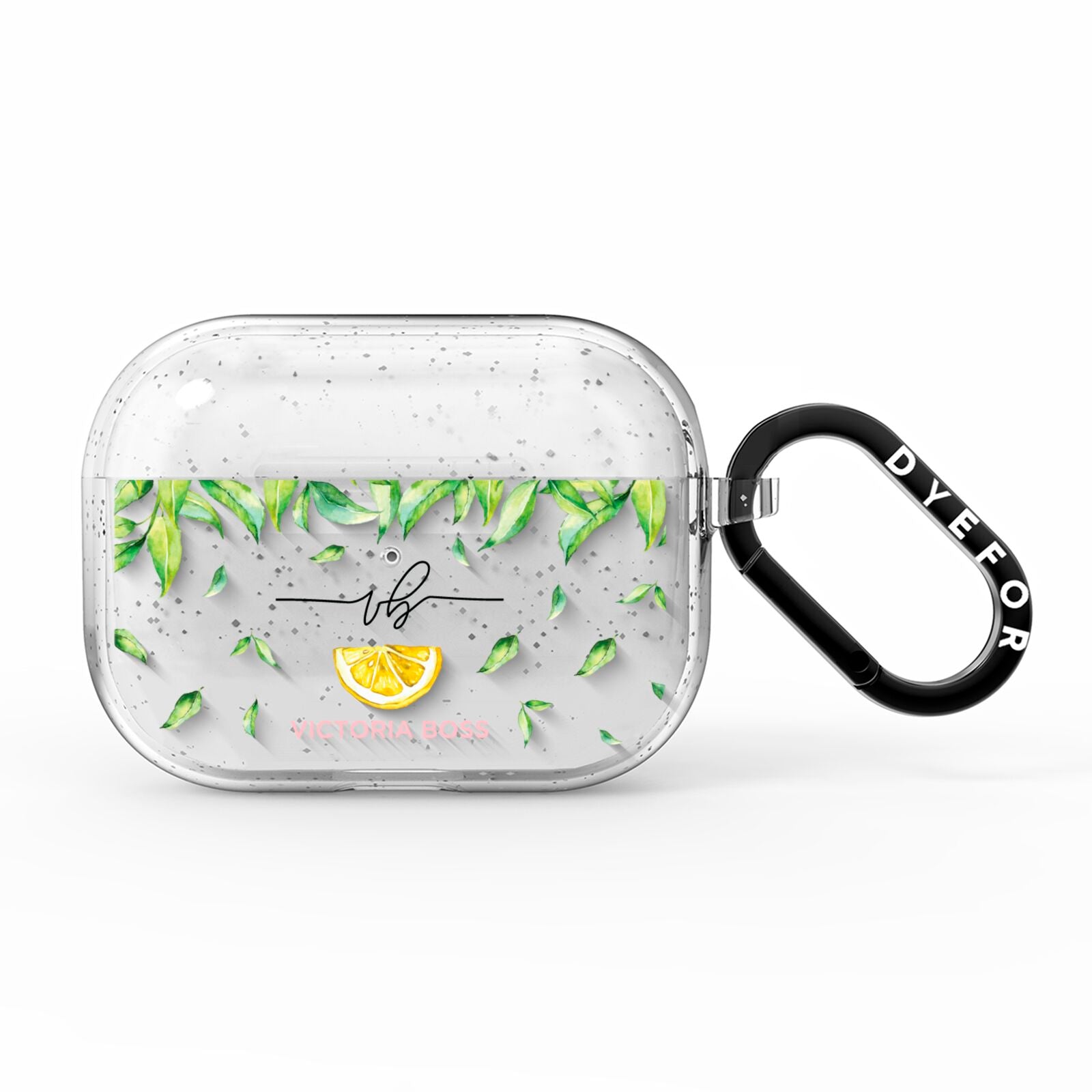 Personalised Lemon Wedge AirPods Pro Glitter Case