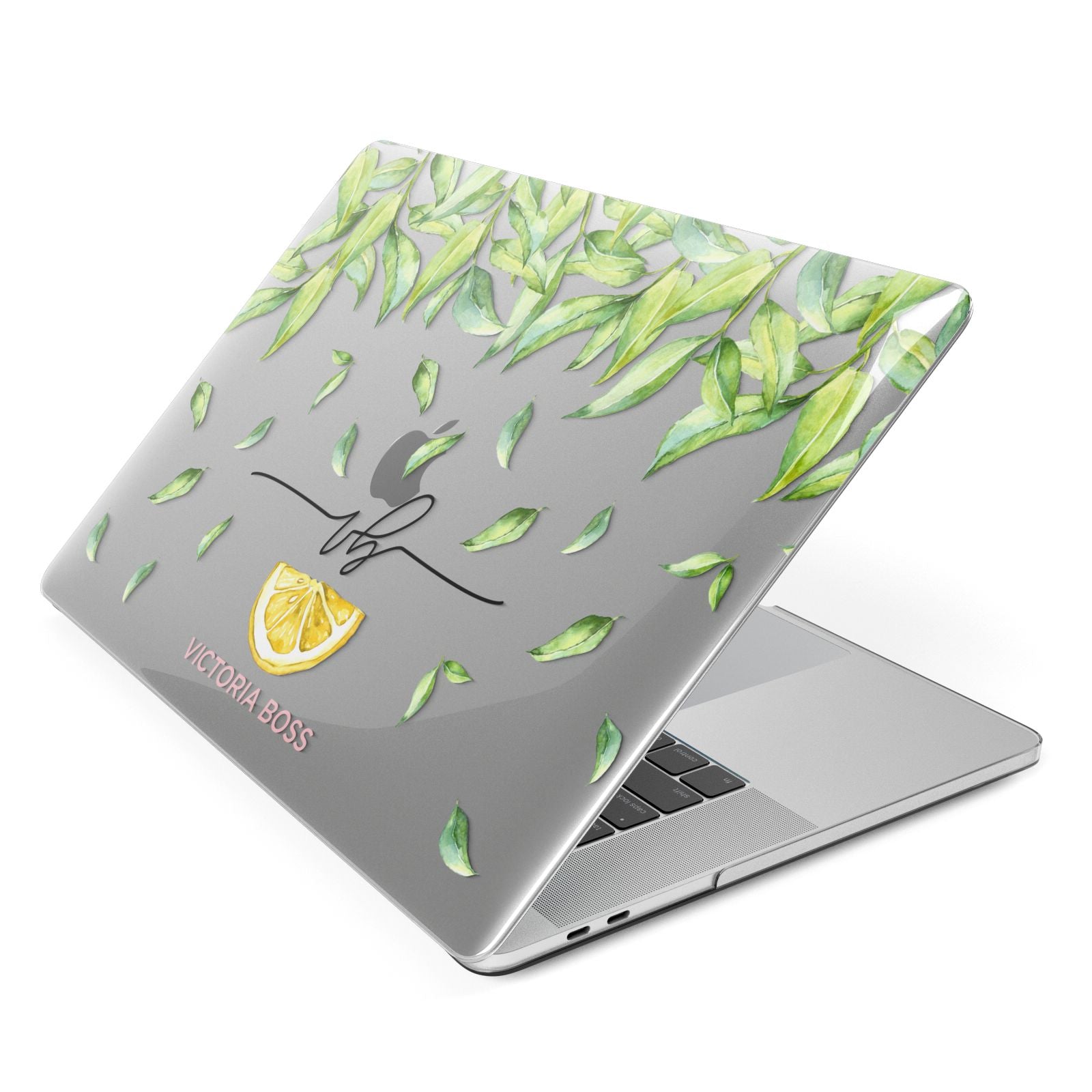 Personalised Lemon Wedge Apple MacBook Case Side View