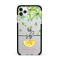 Personalised Lemon Wedge Apple iPhone 11 Pro Max in Silver with Black Impact Case