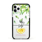 Personalised Lemon Wedge Apple iPhone 11 Pro in Silver with Black Impact Case