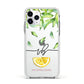 Personalised Lemon Wedge Apple iPhone 11 Pro in Silver with White Impact Case