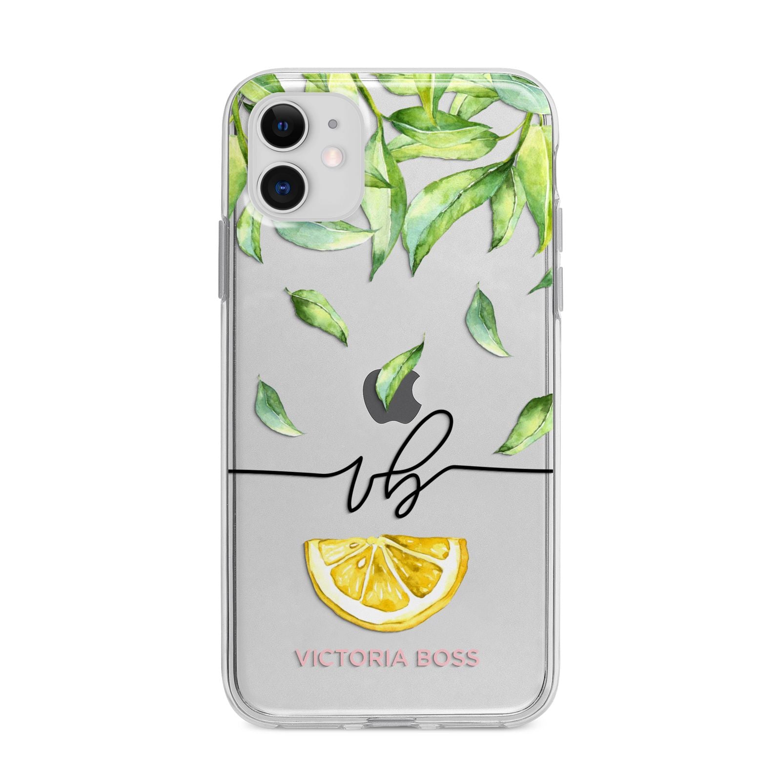 Personalised Lemon Wedge Apple iPhone 11 in White with Bumper Case