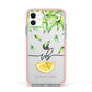 Personalised Lemon Wedge Apple iPhone 11 in White with Pink Impact Case