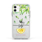 Personalised Lemon Wedge Apple iPhone 11 in White with White Impact Case