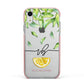 Personalised Lemon Wedge Apple iPhone XR Impact Case Pink Edge on Silver Phone