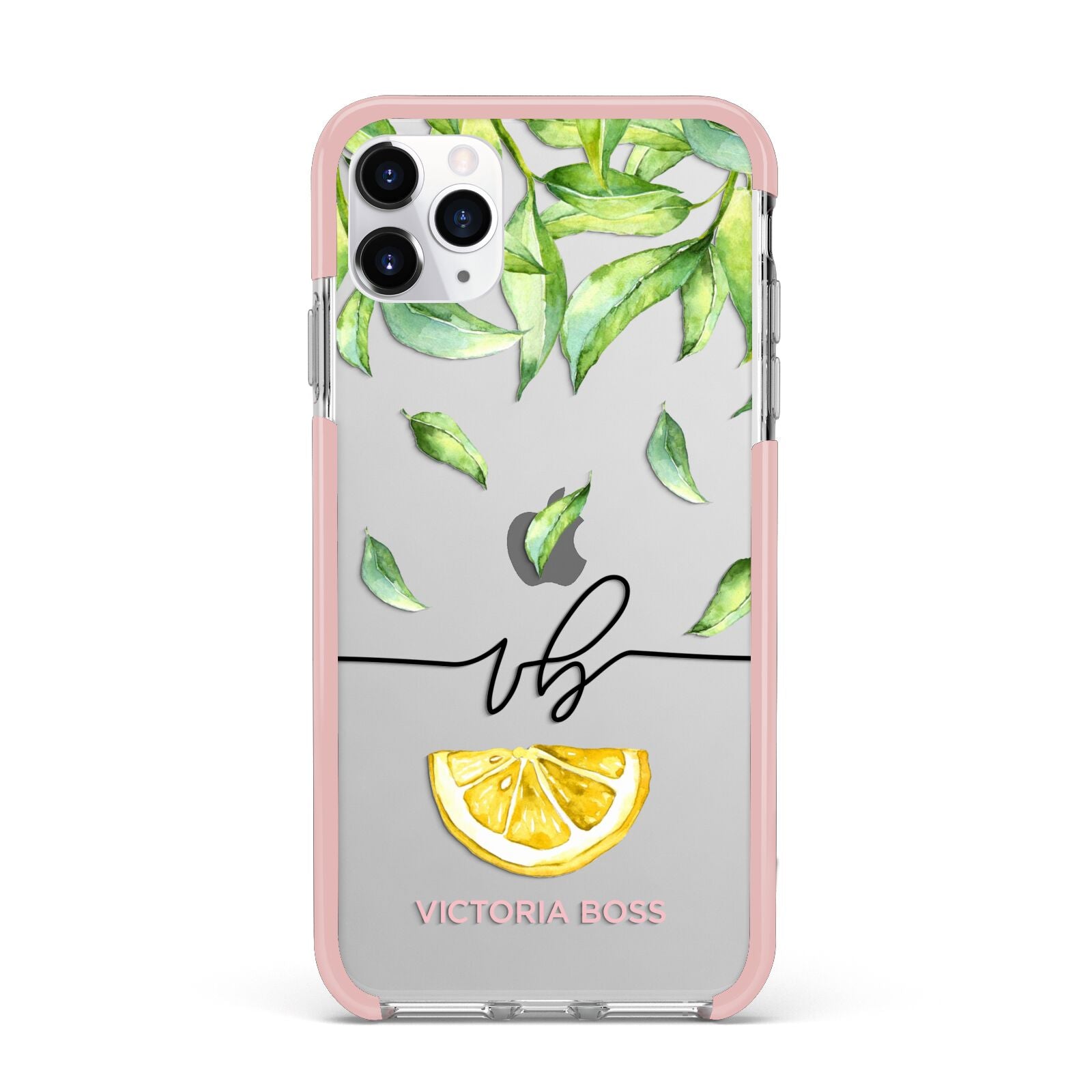 Personalised Lemon Wedge iPhone 11 Pro Max Impact Pink Edge Case