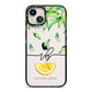 Personalised Lemon Wedge iPhone 13 Black Impact Case on Silver phone