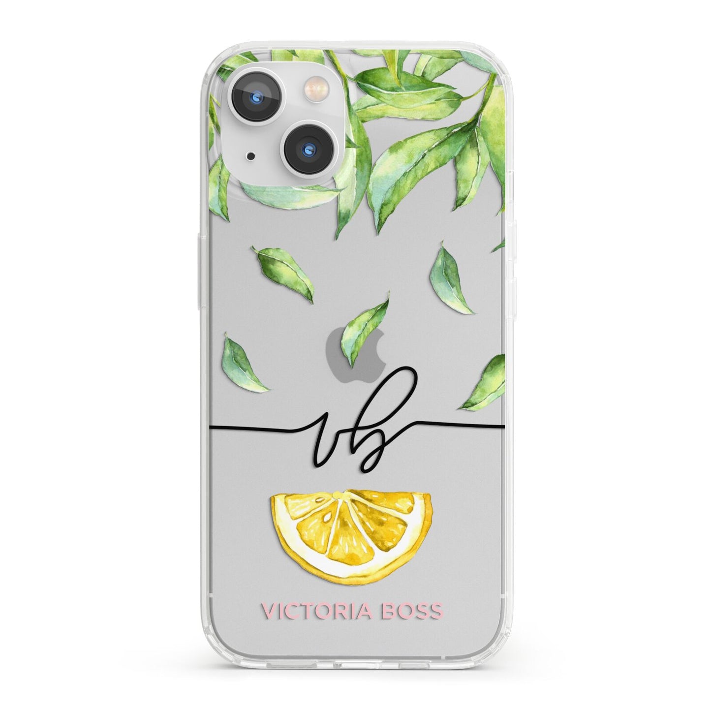Personalised Lemon Wedge iPhone 13 Clear Bumper Case