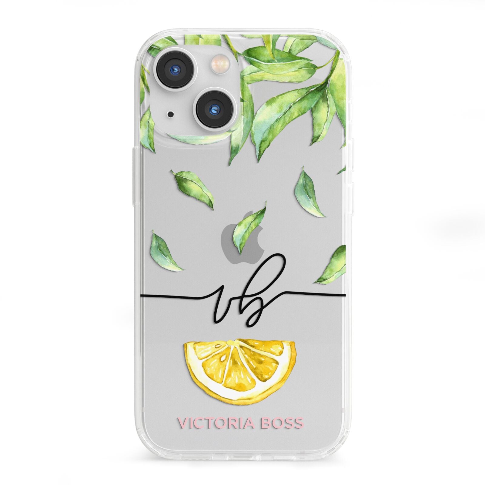 Personalised Lemon Wedge iPhone 13 Mini Clear Bumper Case