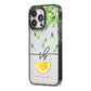 Personalised Lemon Wedge iPhone 13 Pro Black Impact Case Side Angle on Silver phone