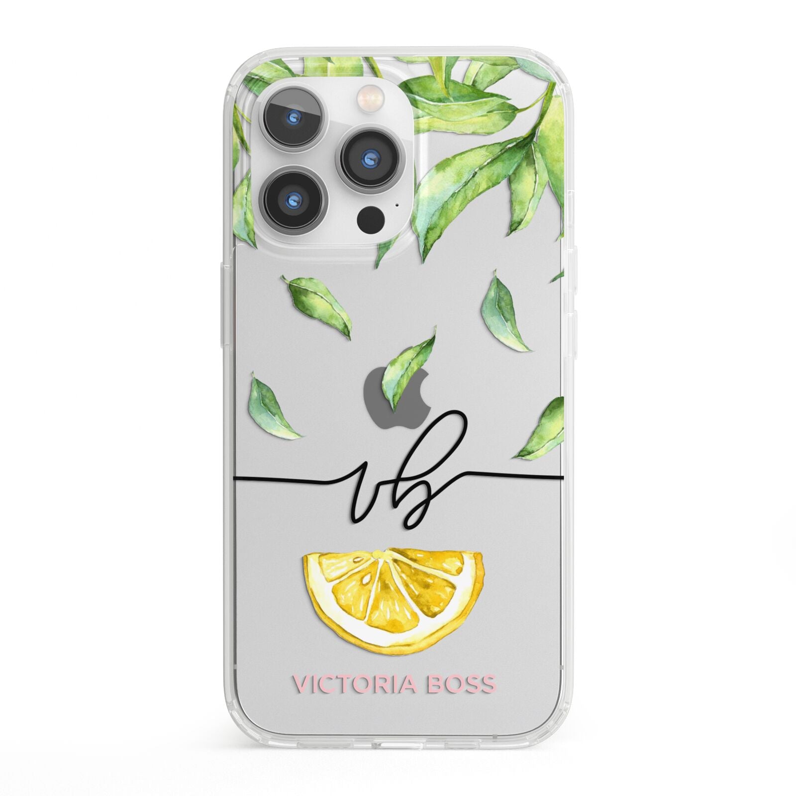 Personalised Lemon Wedge iPhone 13 Pro Clear Bumper Case