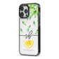 Personalised Lemon Wedge iPhone 13 Pro Max Black Impact Case Side Angle on Silver phone
