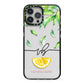 Personalised Lemon Wedge iPhone 13 Pro Max Black Impact Case on Silver phone