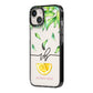 Personalised Lemon Wedge iPhone 14 Black Impact Case Side Angle on Silver phone