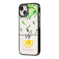 Personalised Lemon Wedge iPhone 14 Black Impact Case Side Angle on Silver phone