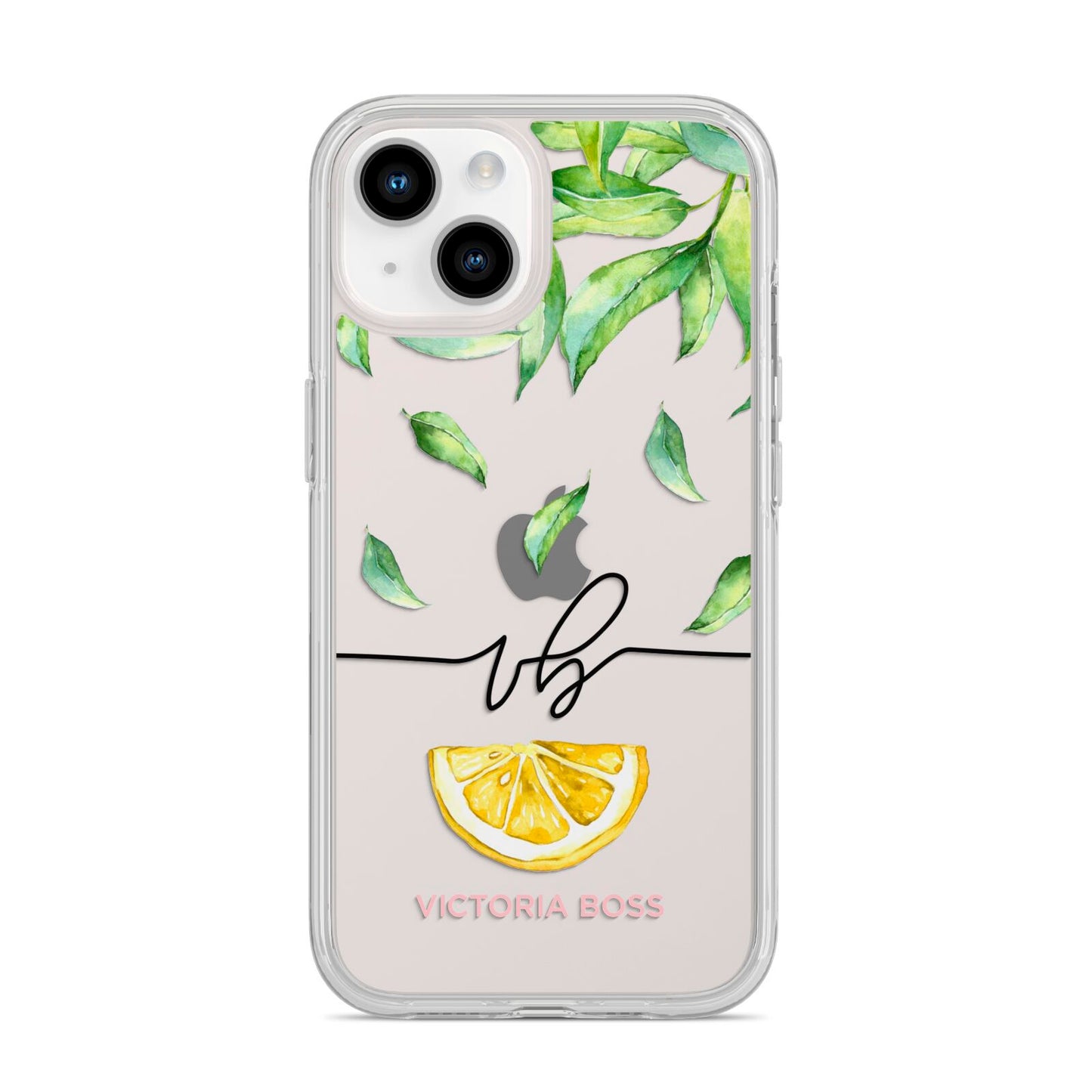Personalised Lemon Wedge iPhone 14 Clear Tough Case Starlight