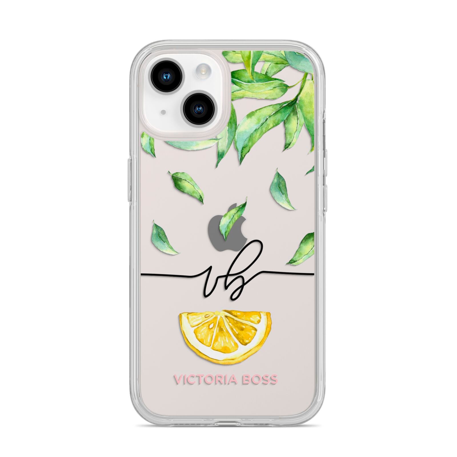 Personalised Lemon Wedge iPhone 14 Clear Tough Case Starlight
