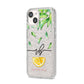 Personalised Lemon Wedge iPhone 14 Glitter Tough Case Starlight Angled Image