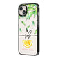 Personalised Lemon Wedge iPhone 14 Plus Black Impact Case Side Angle on Silver phone
