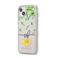 Personalised Lemon Wedge iPhone 14 Plus Clear Tough Case Starlight Angled Image