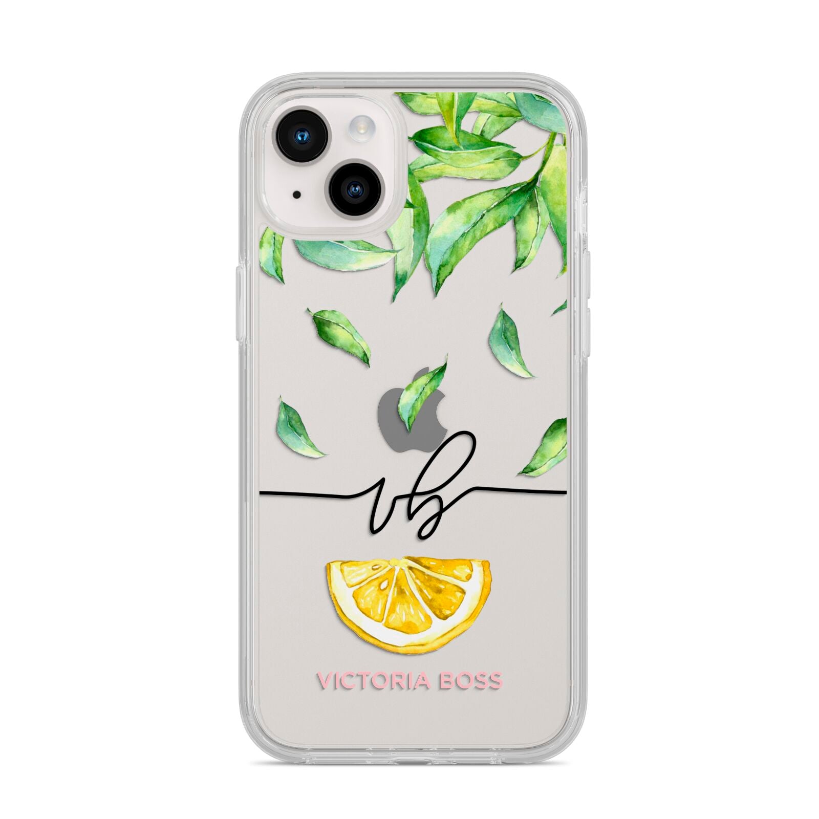 Personalised Lemon Wedge iPhone 14 Plus Clear Tough Case Starlight