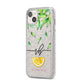 Personalised Lemon Wedge iPhone 14 Plus Glitter Tough Case Starlight Angled Image