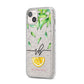 Personalised Lemon Wedge iPhone 14 Plus Glitter Tough Case Starlight Angled Image