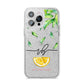 Personalised Lemon Wedge iPhone 14 Pro Max Glitter Tough Case Silver
