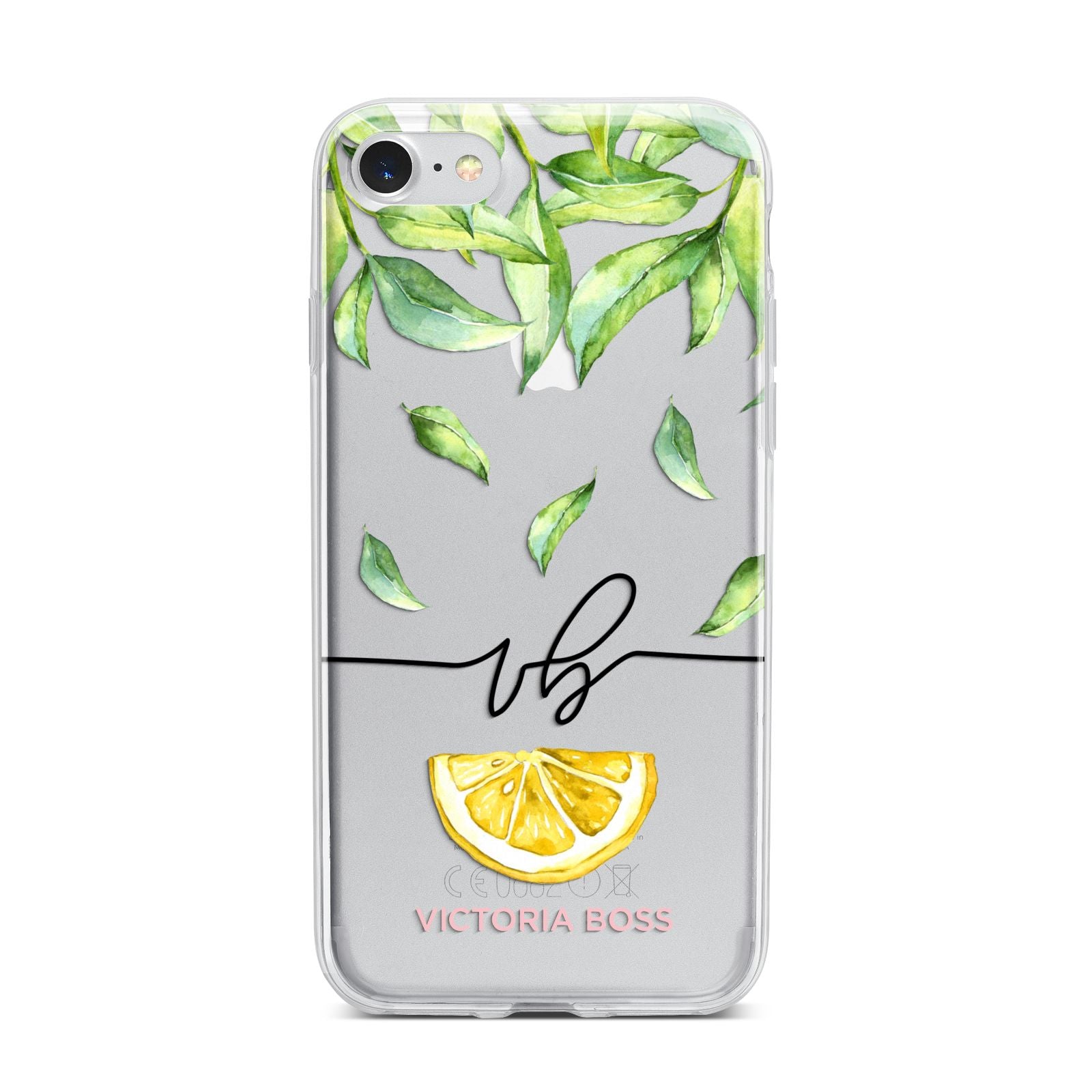 Personalised Lemon Wedge iPhone 7 Bumper Case on Silver iPhone