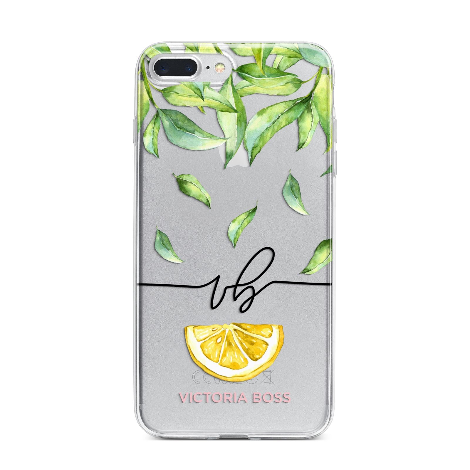Personalised Lemon Wedge iPhone 7 Plus Bumper Case on Silver iPhone