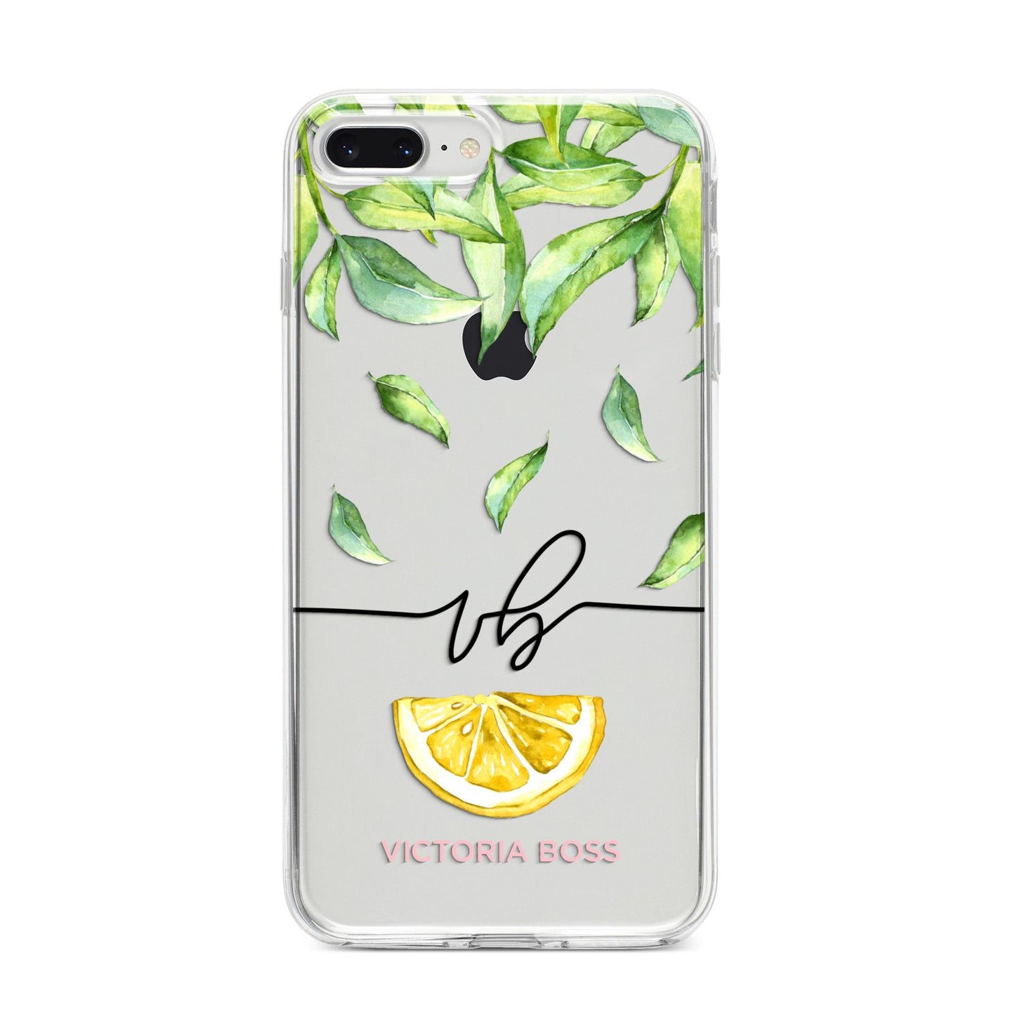 Personalised Lemon Wedge iPhone 8 Plus Bumper Case on Silver iPhone