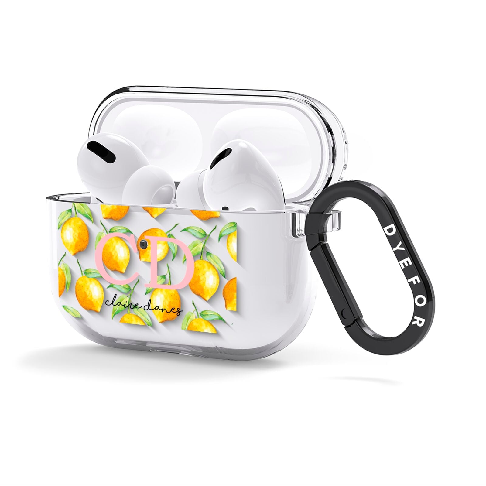 Personalised Lemons AirPods Clear Case 3rd Gen Side Image