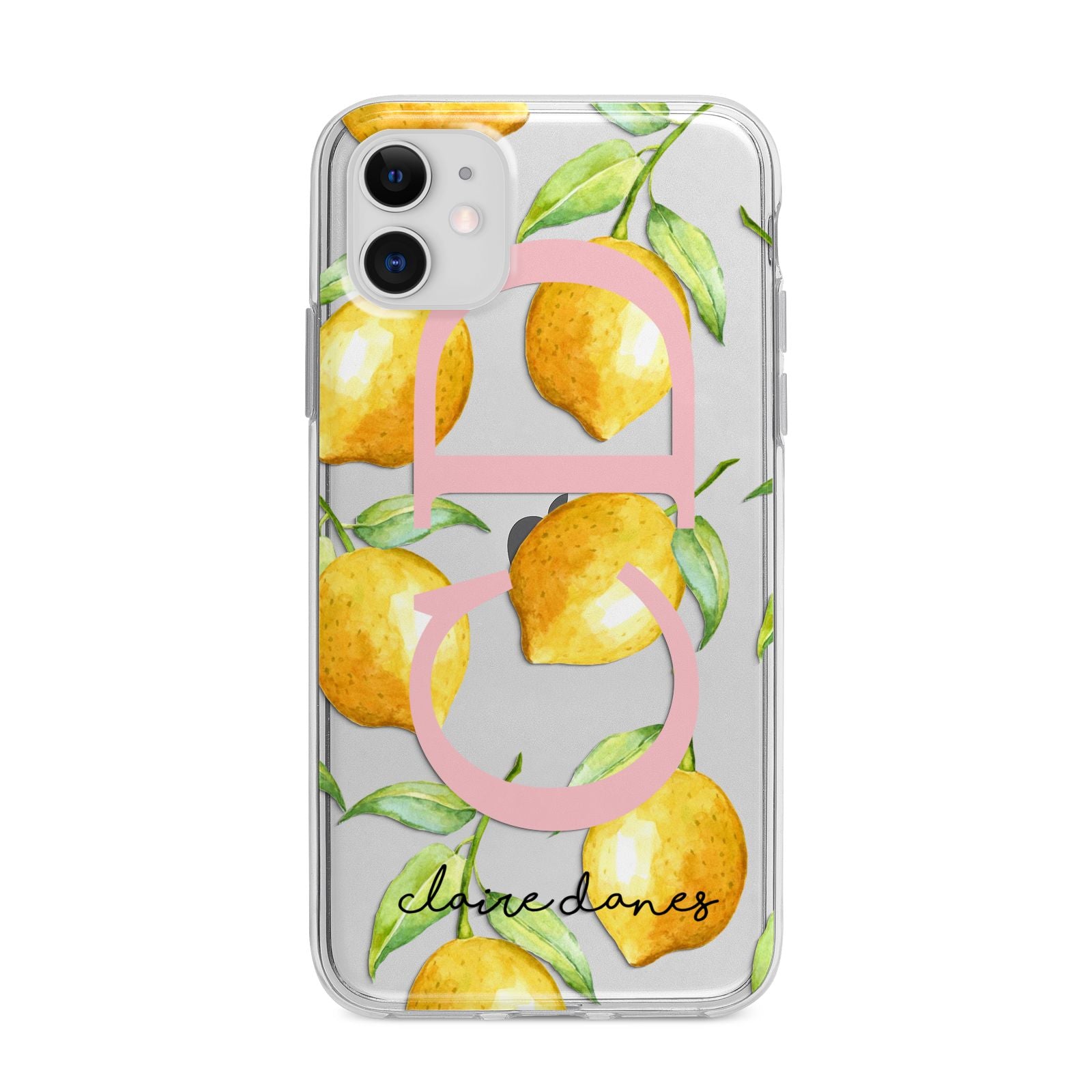 Personalised Lemons Apple iPhone 11 in White with Bumper Case