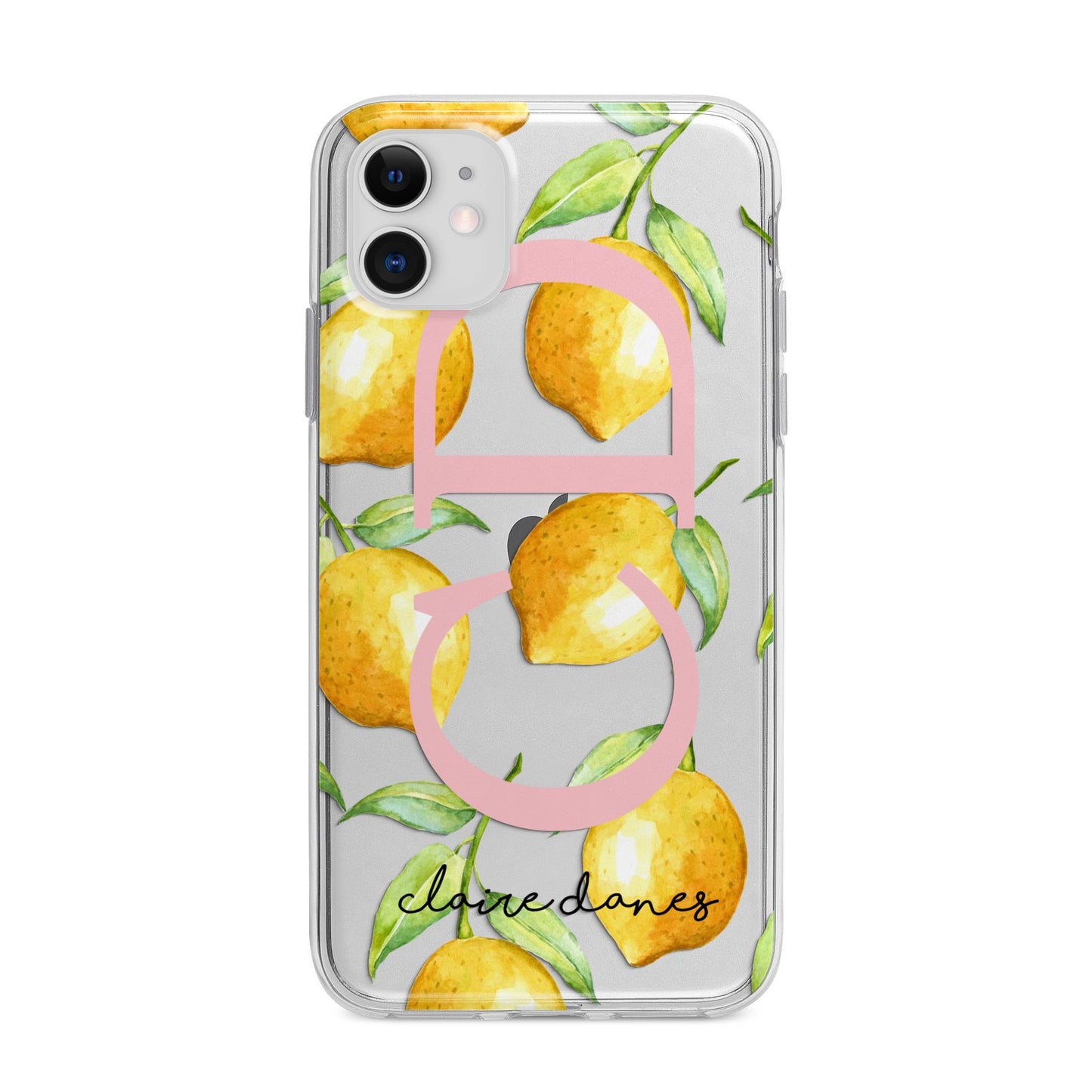 Personalised Lemons Apple iPhone 11 in White with Bumper Case