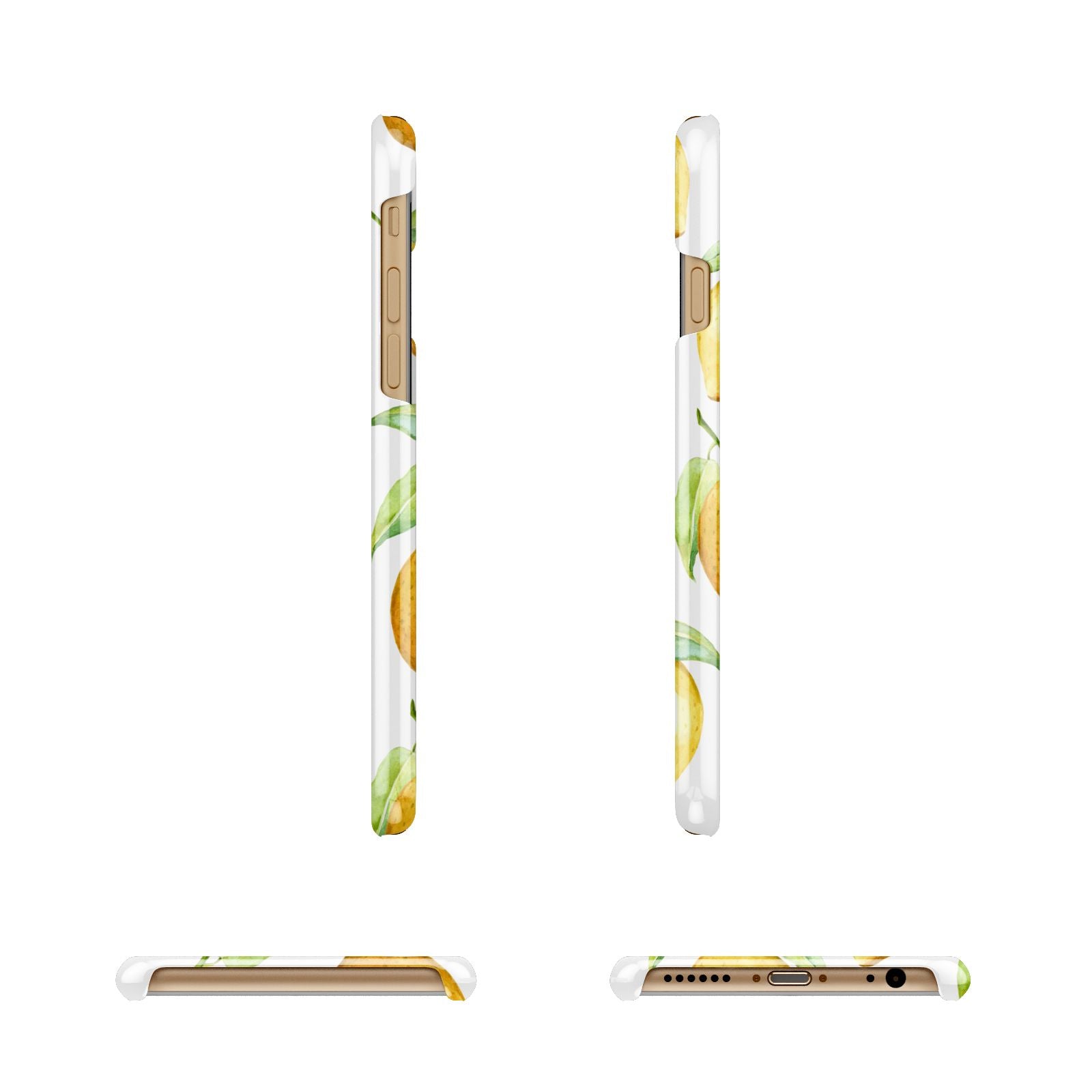 Personalised Lemons Apple iPhone 6 3D Wrap Snap Case Angled Images