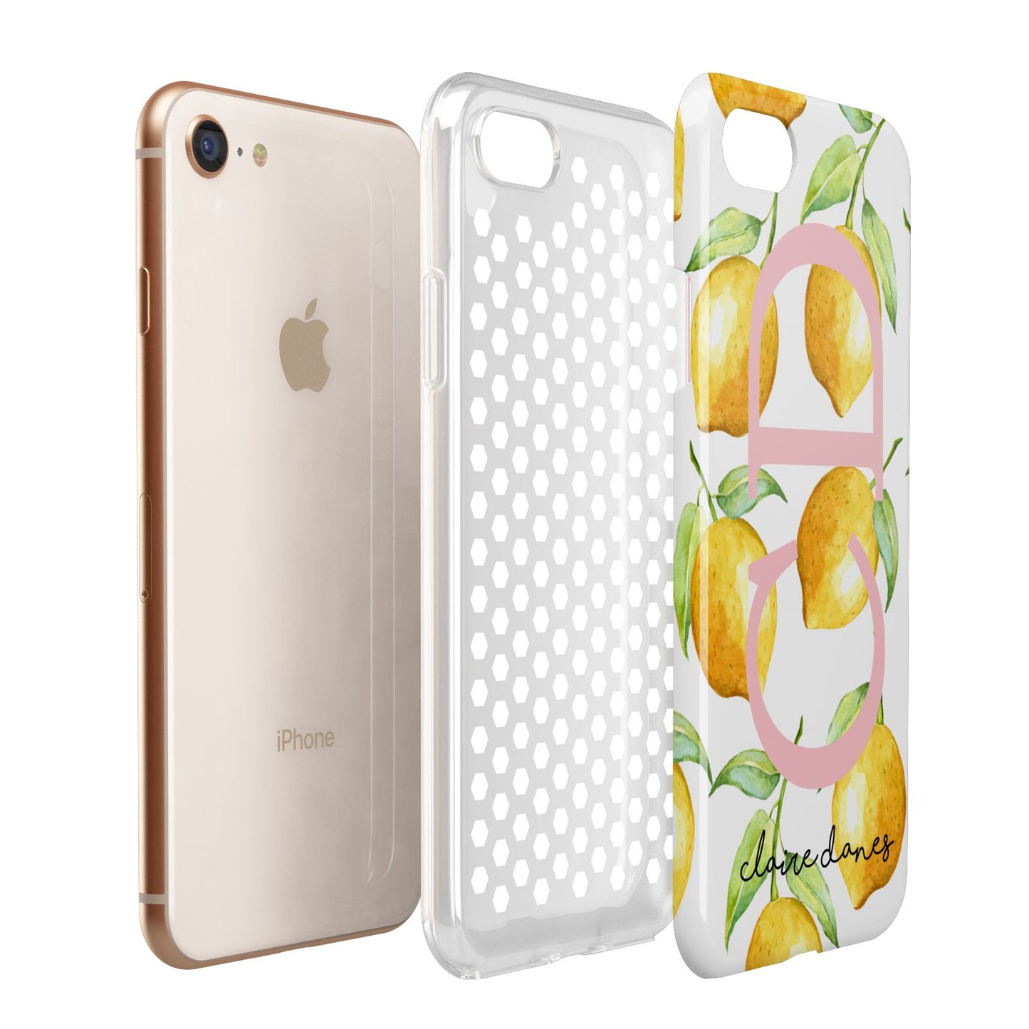 Personalised Lemons Apple iPhone 7 8 3D Tough Case Expanded View