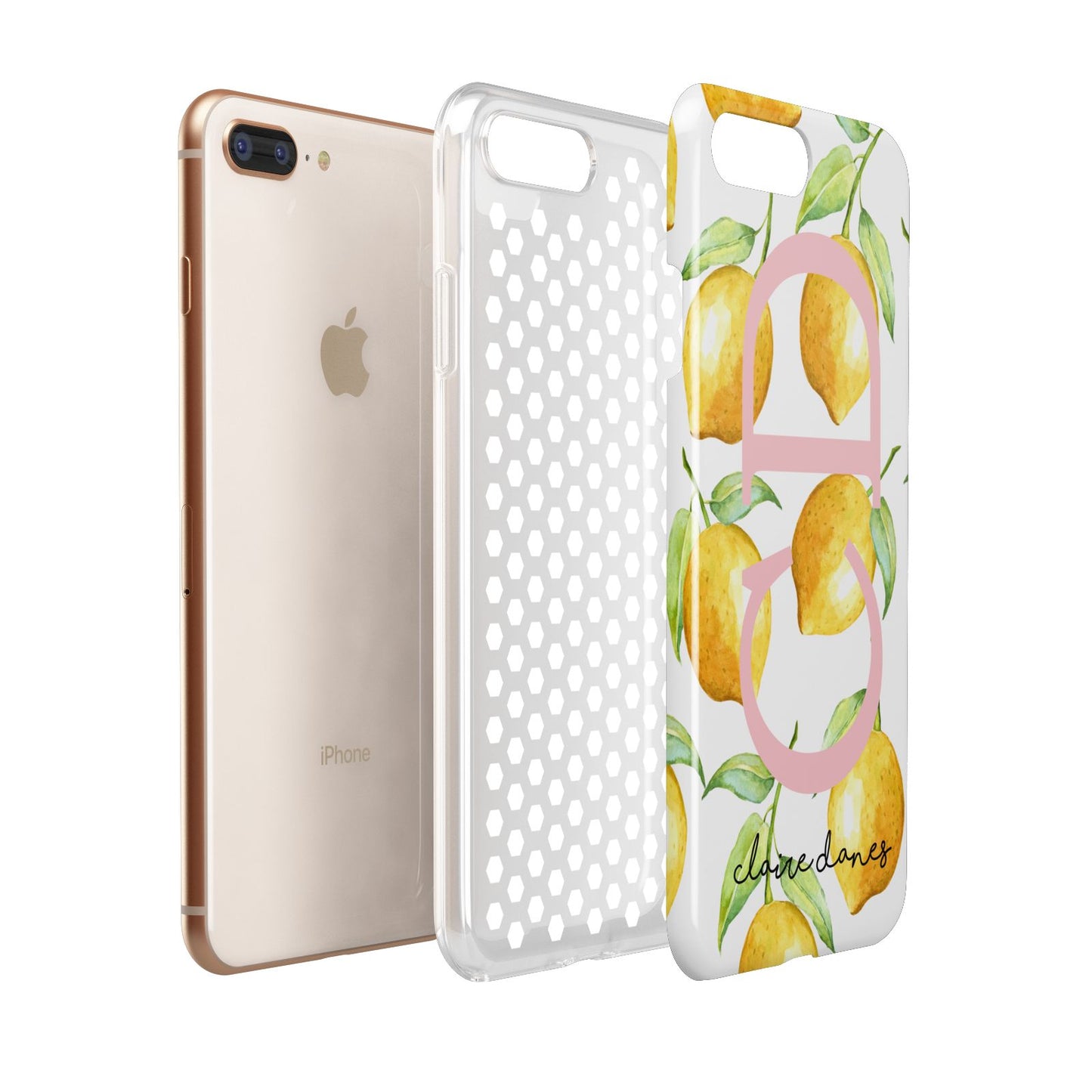 Personalised Lemons Apple iPhone 7 8 Plus 3D Tough Case Expanded View