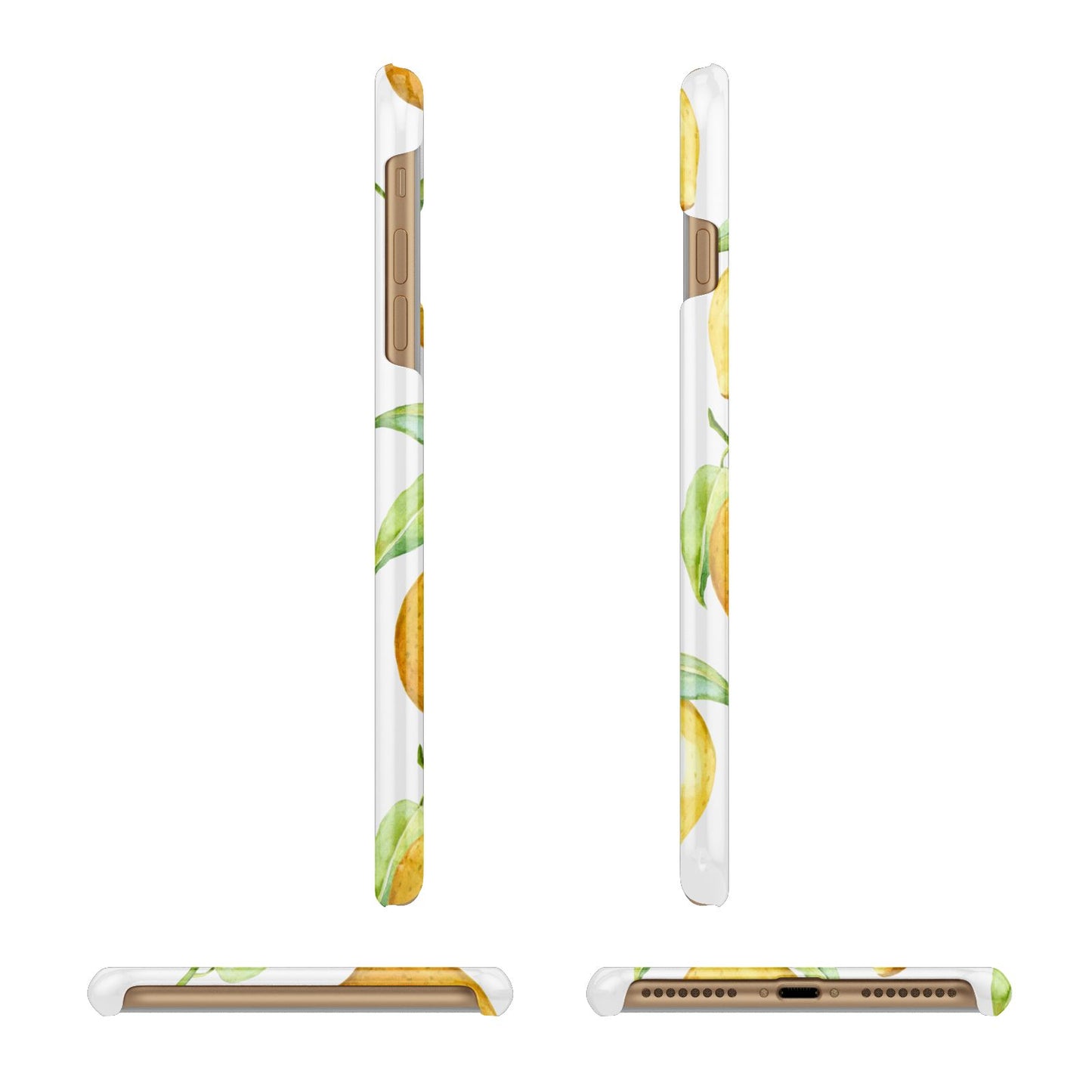 Personalised Lemons Apple iPhone 7 Plus 3D Wrap Snap Case Angled Images