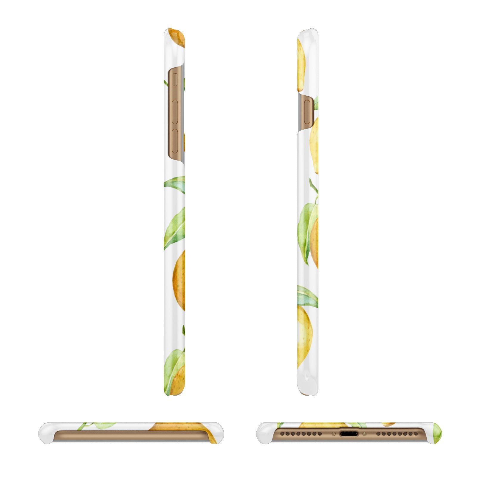 Personalised Lemons Apple iPhone 7 Plus 3D Wrap Snap Case Angled Images