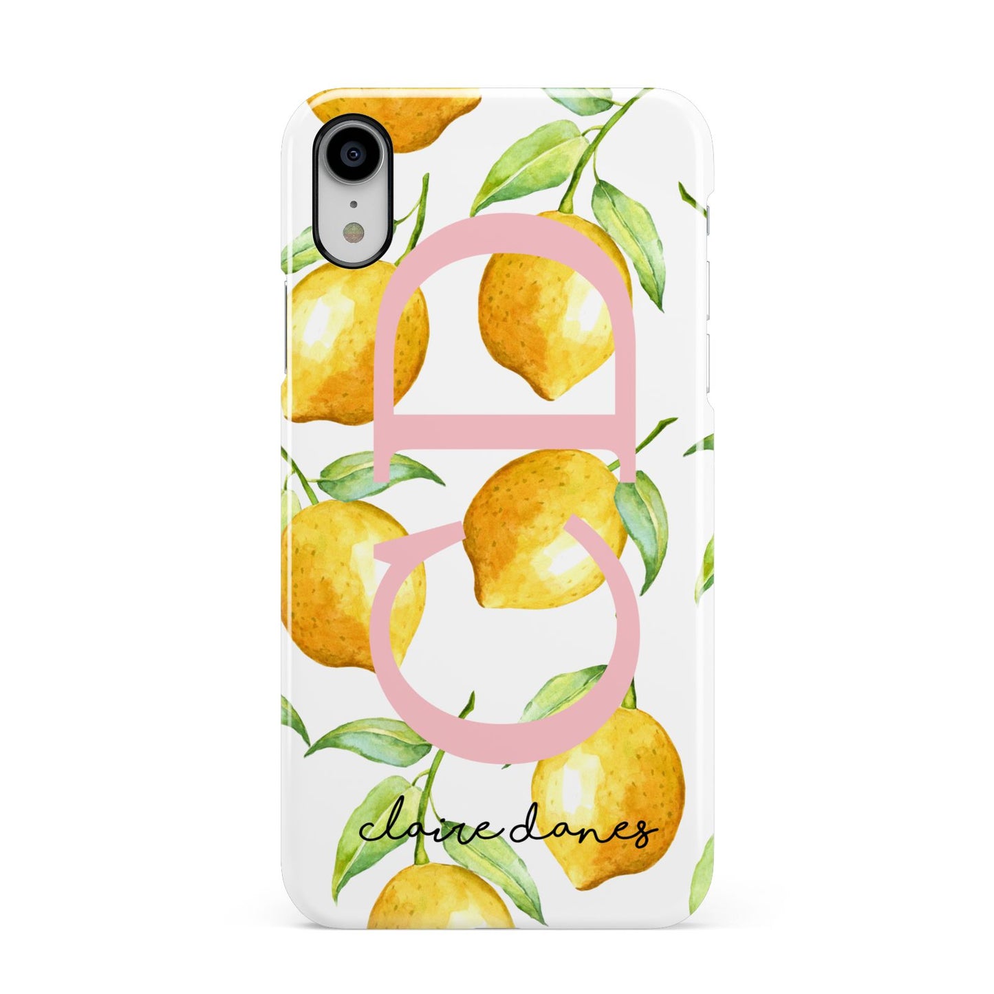 Personalised Lemons Apple iPhone XR White 3D Snap Case