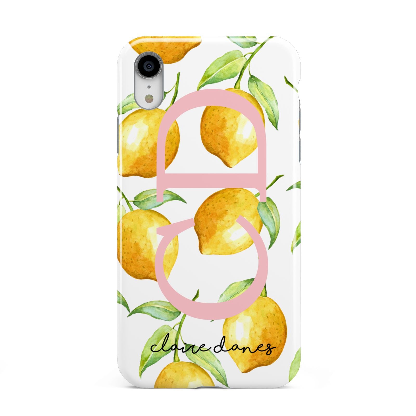 Personalised Lemons Apple iPhone XR White 3D Tough Case