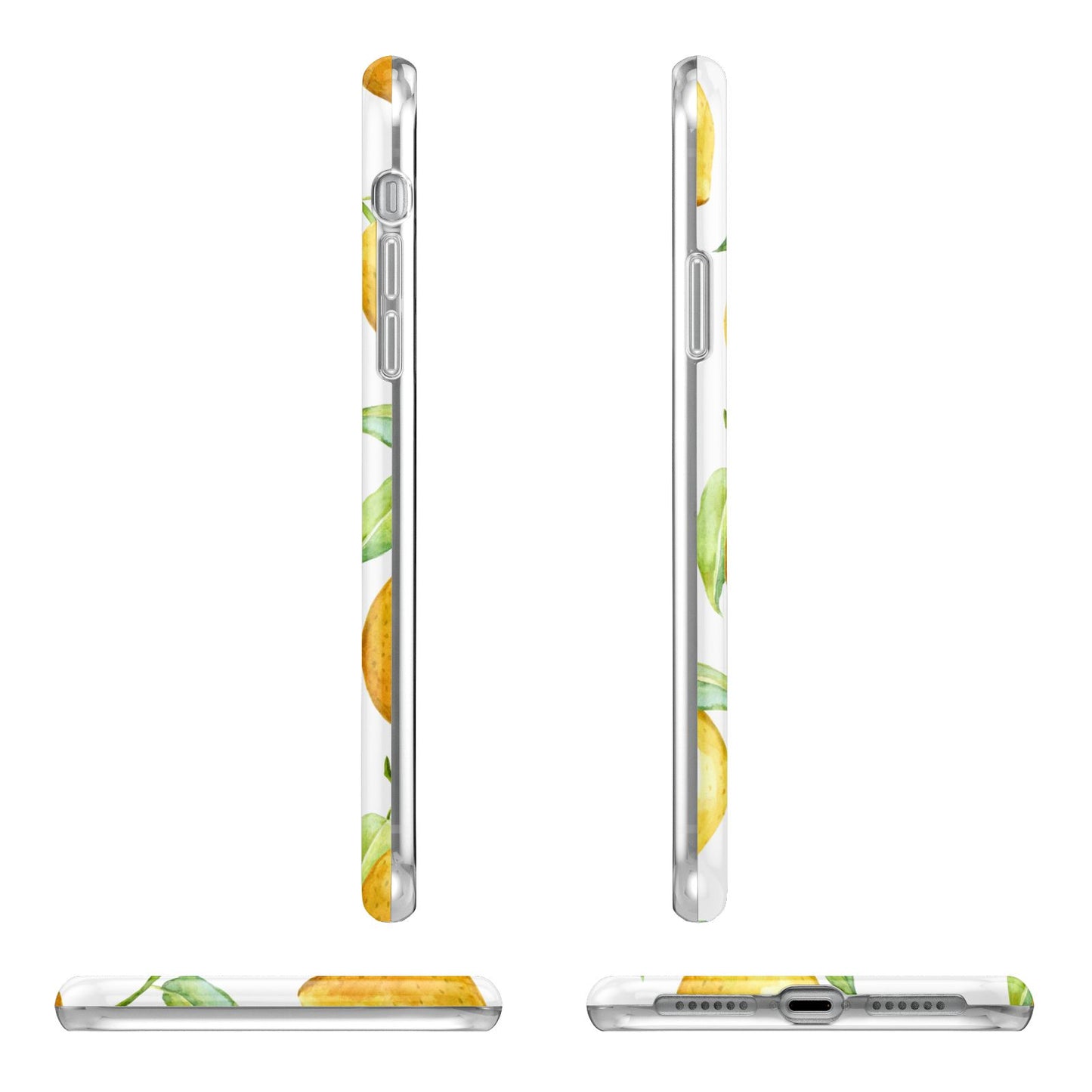 Personalised Lemons Apple iPhone XR in White with 3D Wrap Tough Case Alternative Image Angles