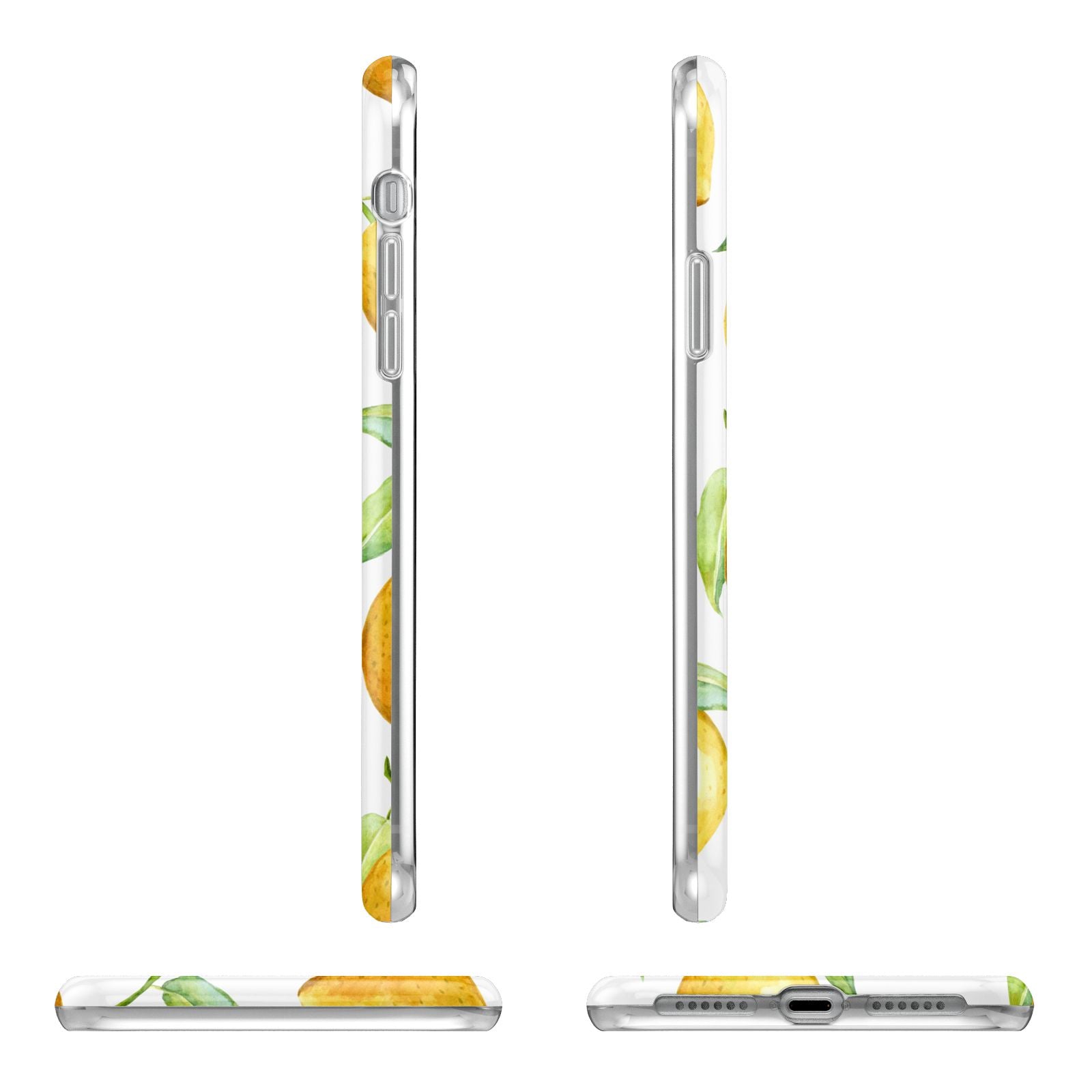 Personalised Lemons Apple iPhone XR in White with 3D Wrap Tough Case Alternative Image Angles