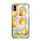 Personalised Lemons Apple iPhone Xs Impact Case Black Edge on Silver Phone