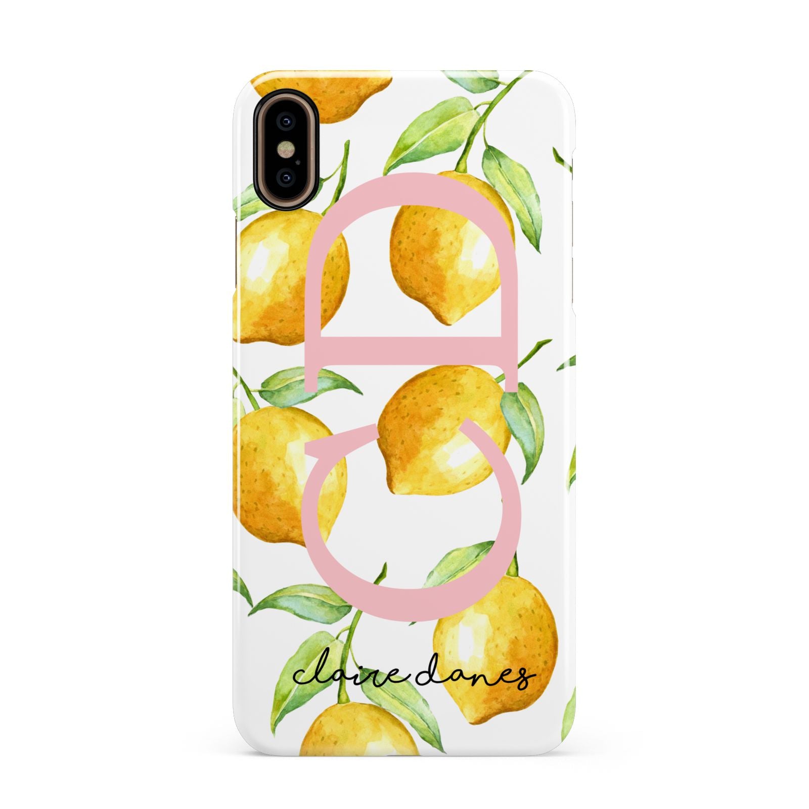 Personalised Lemons Apple iPhone Xs Max 3D Snap Case
