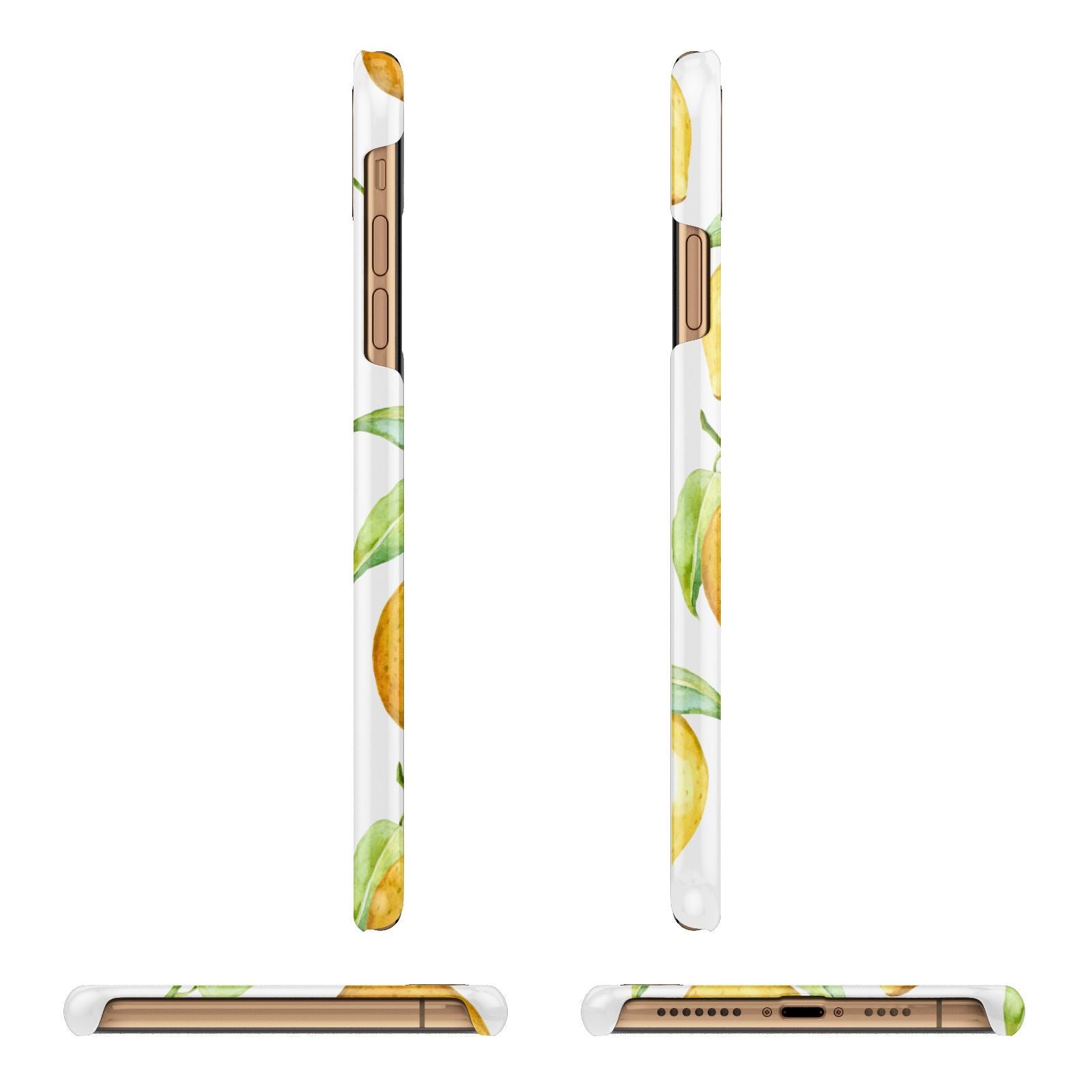 Personalised Lemons Apple iPhone Xs Max 3D Wrap Snap Case Angled Images