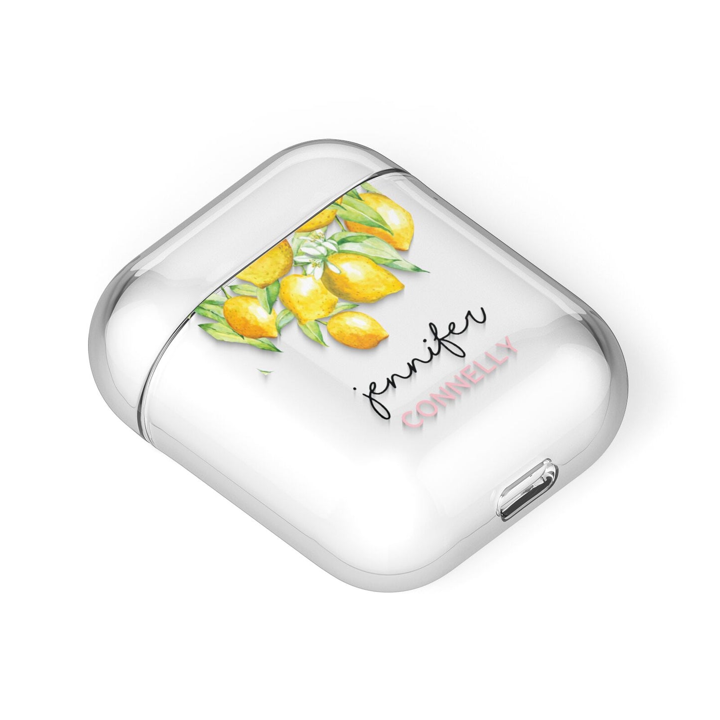 Personalised Lemons Drop AirPods Case Laid Flat