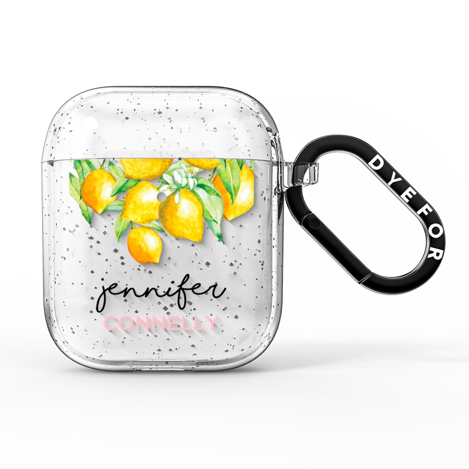 Personalised Lemons Drop AirPods Glitter Case