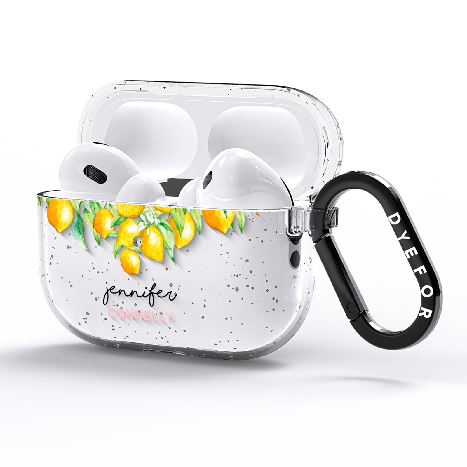 Personalised Lemons Drop AirPods Pro Glitter Case Side Image